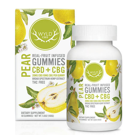 WYLD CBD Edible PEAR CBD CBG GUMMIES 20MG Best Sales Price - Gummies
