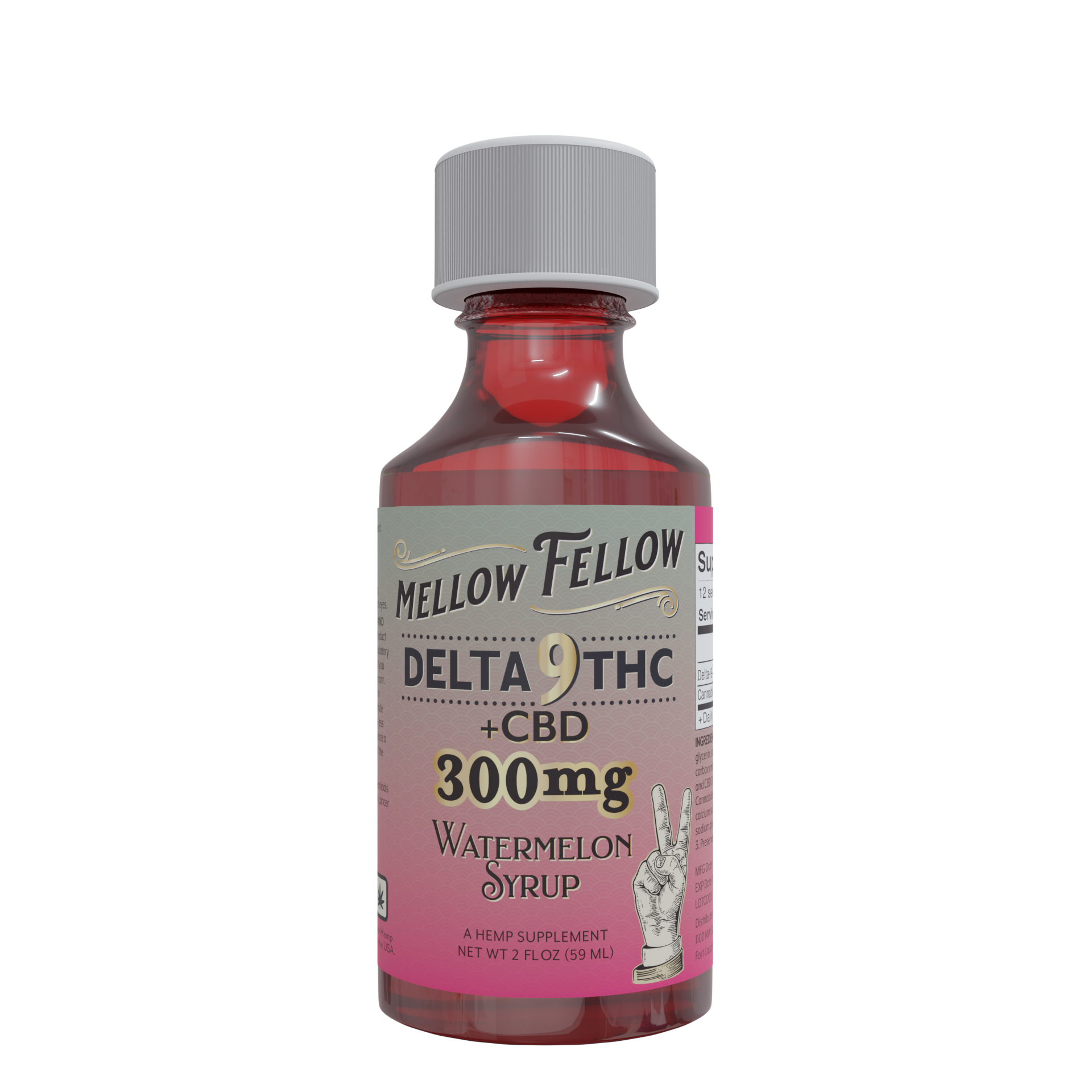 Mellow Fellow Delta 9 THC & CBD Watermelon Syrup Best Sales Price - Edibles
