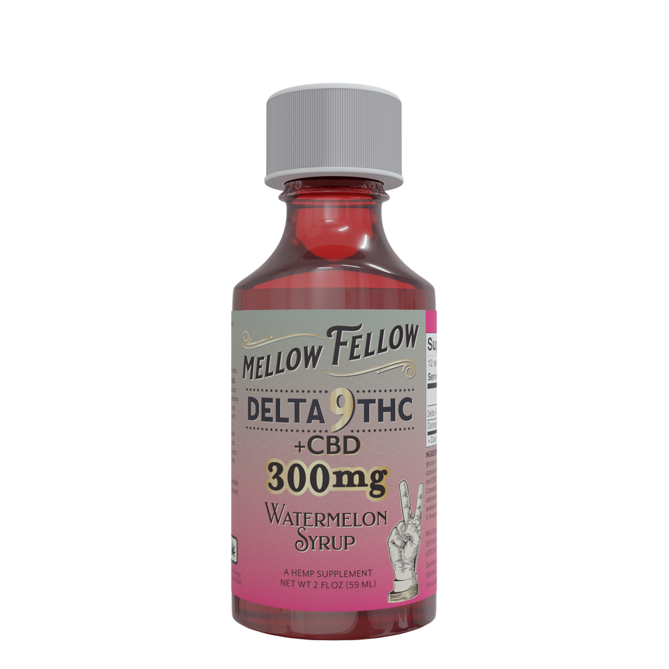 Mellow Fellow Delta 9 THC & CBD Watermelon Syrup Best Sales Price - Edibles
