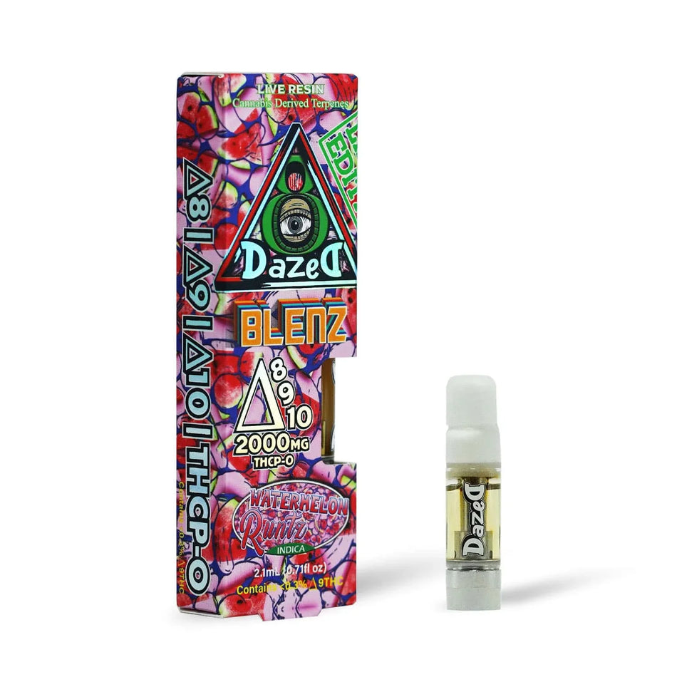 Live Resin Carts - DazeD8 Watermelon Runtz D8 + D9 + D10 + THCP-O Live Resin Cartridge (2.1g) Best Sales Price - Vape Cartridges