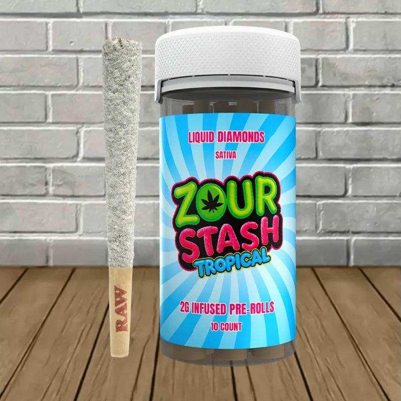 Zour Stash Liquid Diamonds THCa 2g Prerolls | 10ct