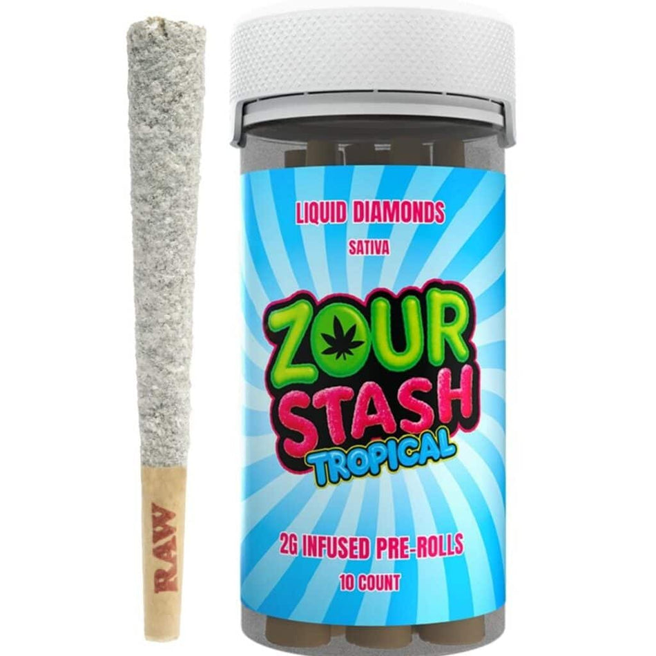 Zour Stash THCa Liquid Diamonds Pre-rolls 2g 10ct