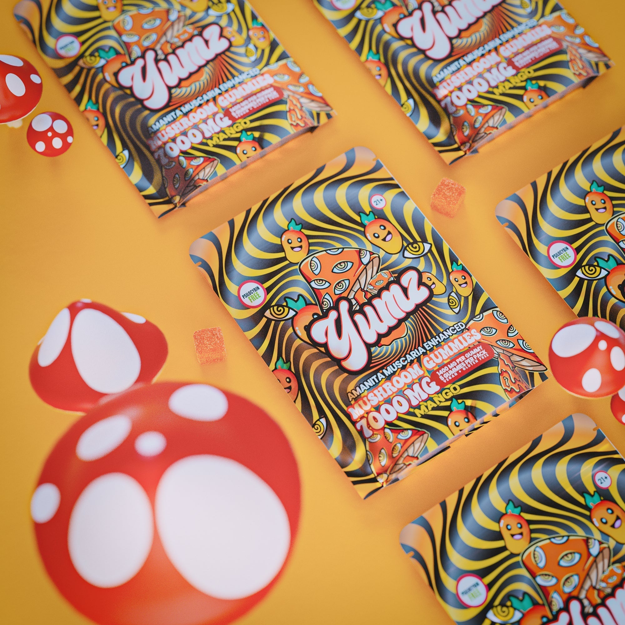 YUMZ - Mango ( Amanita Muscaria Mushroom Gummies ) Best Sales Price - Gummies