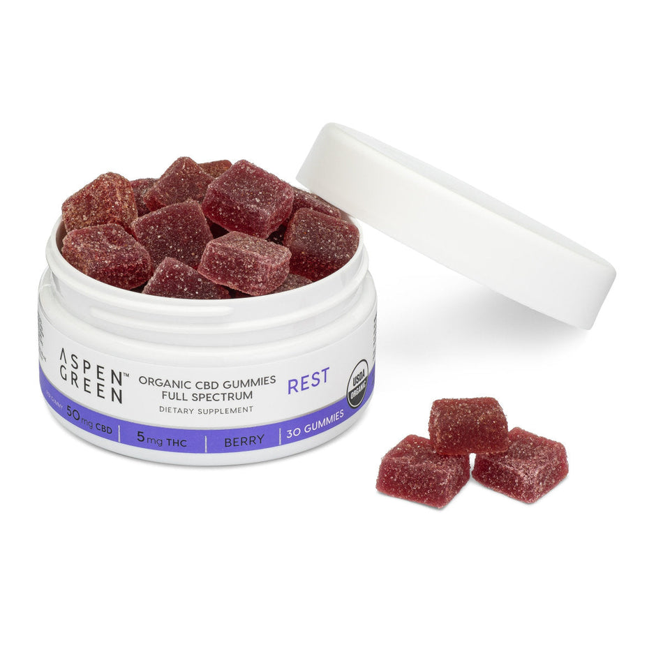 Aspen Green Rest Organic Full Spectrum CBD Gummies