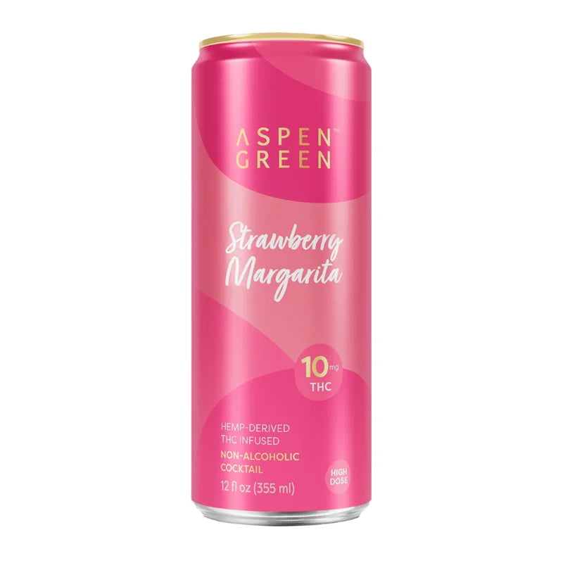 Aspen Green Strawberry Margarita 5MG or 10MG Hemp-Derived THC, Non-Alcoholic Cocktail
