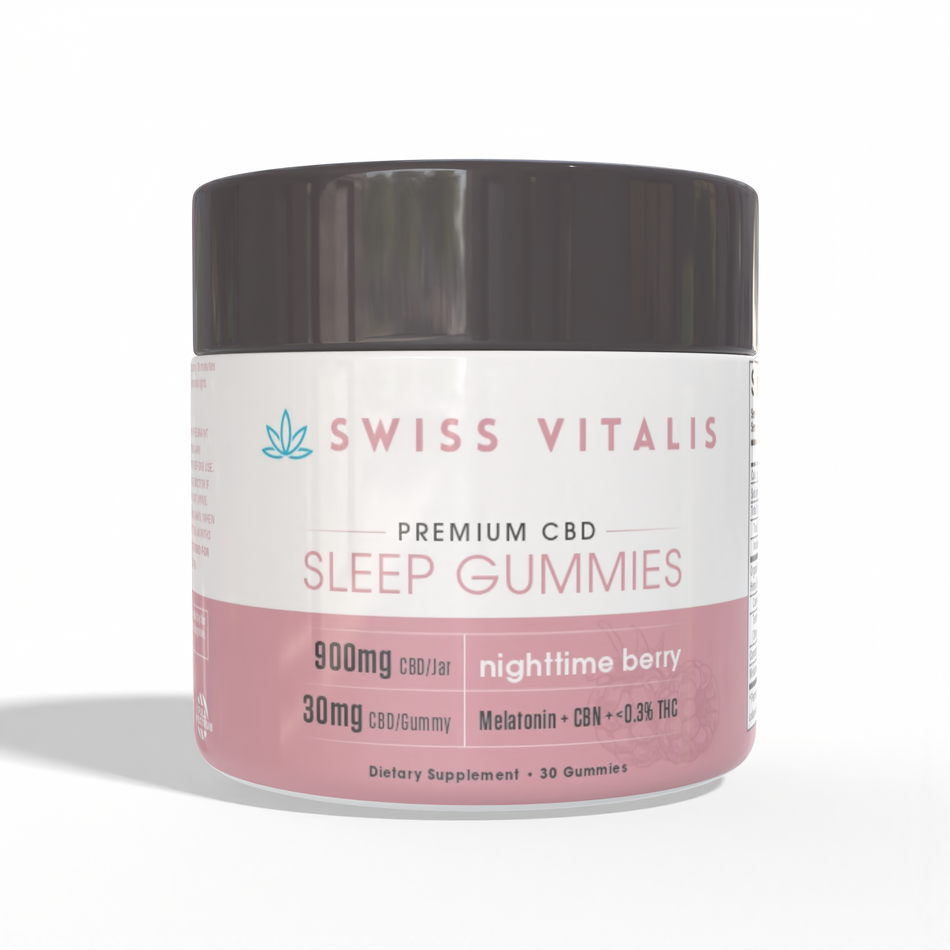 Swiss Vitalis  Sleep Gummies - 30 Count CBD+CBN+THC+Melatonin