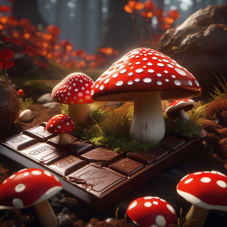 Yumz Amanita Muscaria Mushroom Chocolate Bar | White Shroom Chocolate Best Sales Price - Gummies