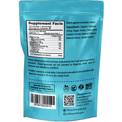 Tillmans Tranquils Blue Dream Delta 9 THC Gummies 240mg – Hybrid Best Sales Price - Gummies