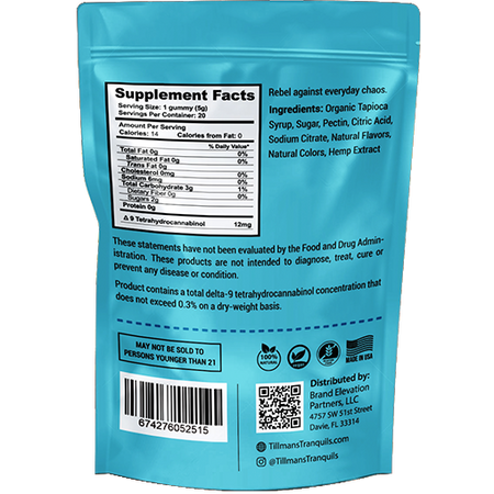 Tillmans Tranquils Blue Dream Delta 9 THC Gummies 240mg – Hybrid Best Sales Price - Gummies