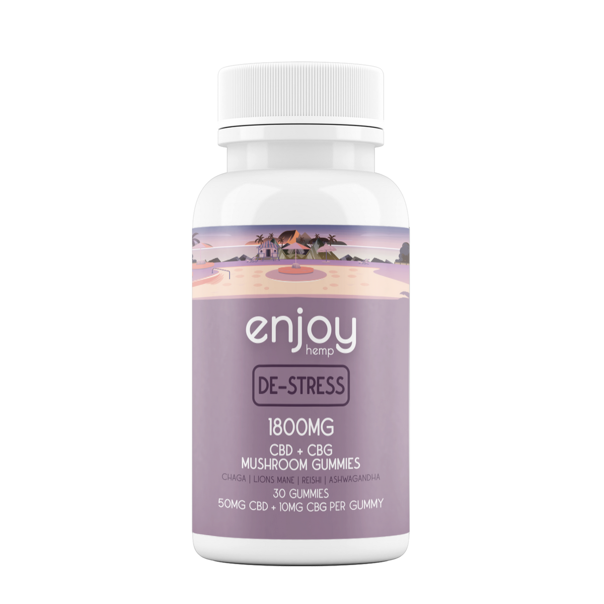 Enjoy Hemp CBD+Mushroom Gummies For De-Stress - Full Spectrum CBD + CBG + Mushrooms + Ashwagandha Best Sales Price - Gummies