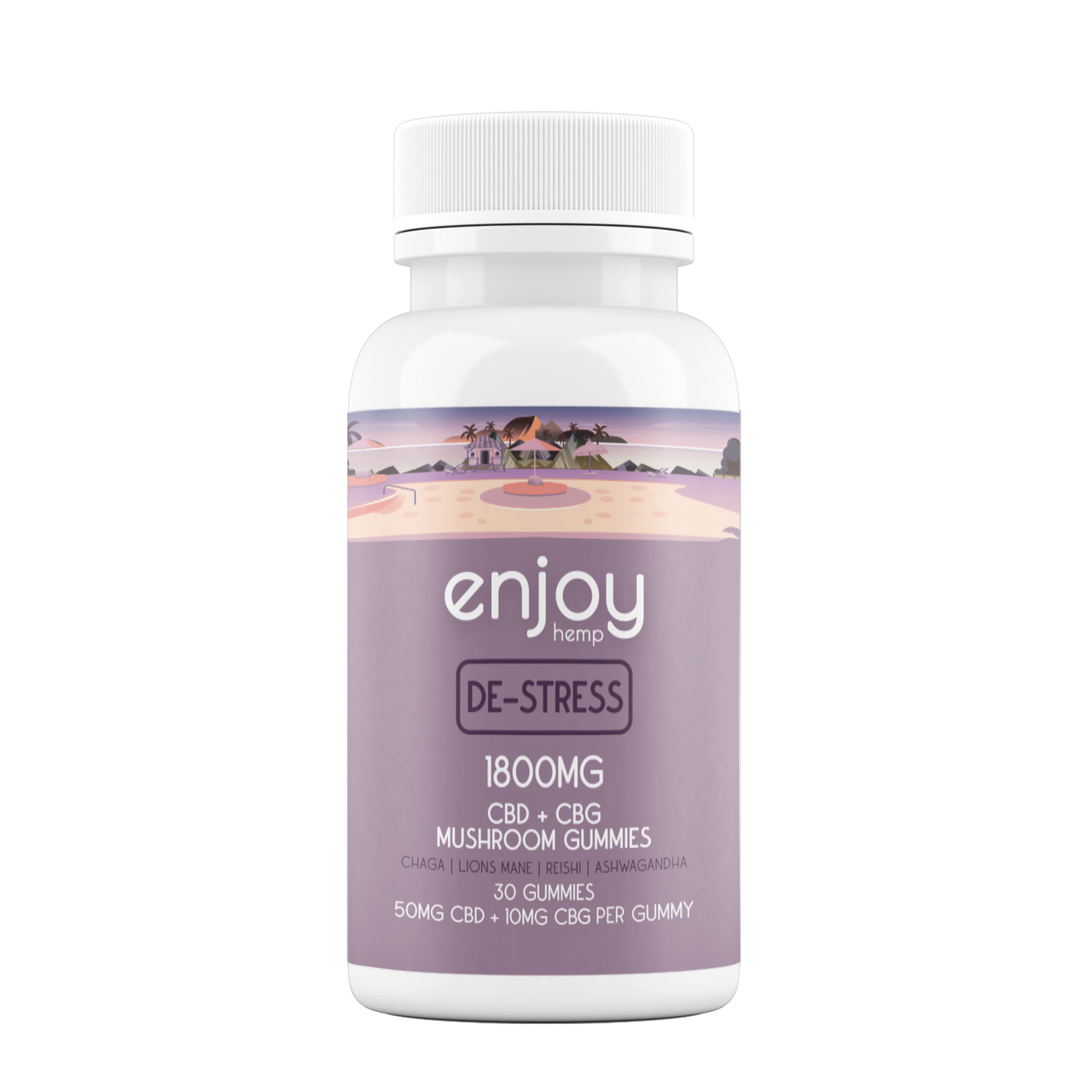 Enjoy Hemp CBD+Mushroom Gummies For De-Stress - Full Spectrum CBD + CBG + Mushrooms + Ashwagandha Best Sales Price - Gummies