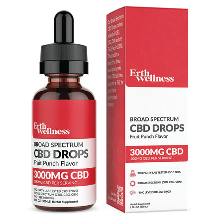 Erth Wellness | Broad Spectrum CBD Drops 1500mg - 3000mg Best Sales Price - Tincture Oil