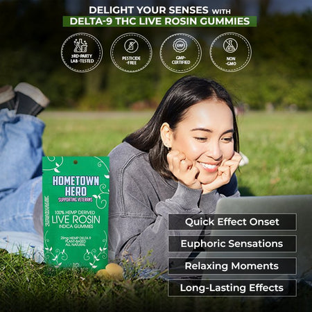 Hometown Hero Delta-9 THC Live Rosin Gummies Best Sales Price - Gummies