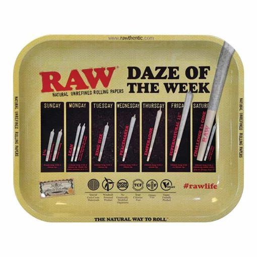 Raw Daze of the Week Rolling Tray Large Best Sales Price - Rolling Papers & Supplies