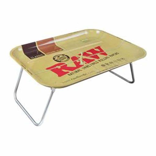 RAW XXL Metal Dinner/Rolling Tray w. Foldable Legs (20.5″ x 14.45″) Best Sales Price - Rolling Papers & Supplies