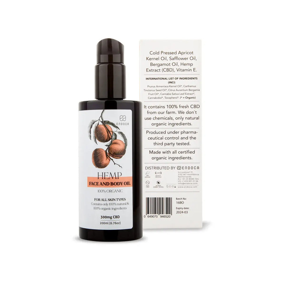 Endoca CBD face and body oil 1.5mg CBD/ml