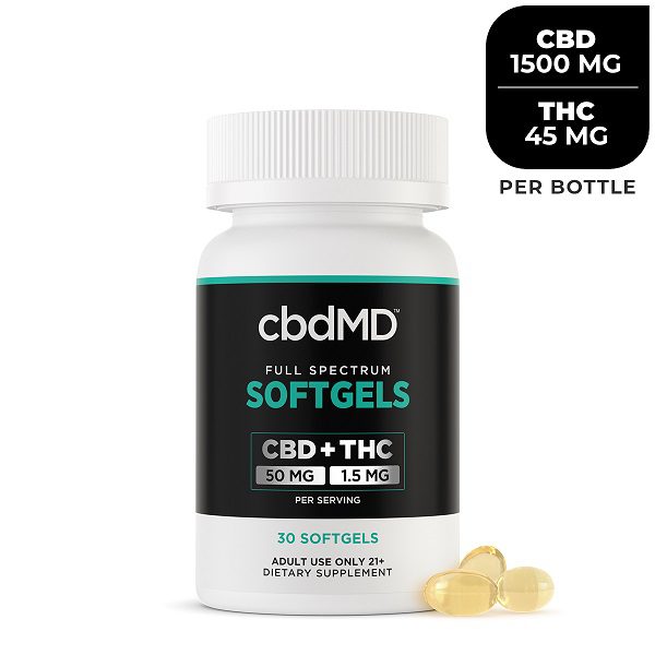 cbdMD Full Spectrum CBD Oil Softgels 30 Count Best Sales Price - Tincture Oil