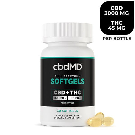 cbdMD Full Spectrum CBD Oil Softgels 30 Count Best Sales Price - Tincture Oil