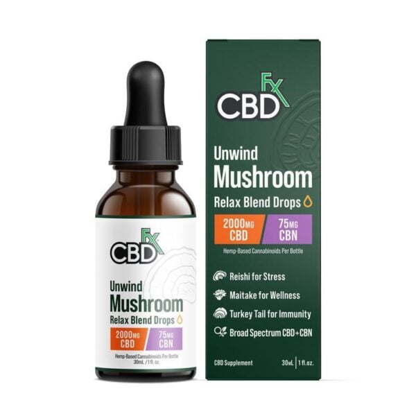 CBDfx Relax Blend Mushroom Tincture + CBN + CBD