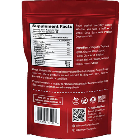 Tillmans Tranquils Melatonin CBD Gummies with CBN – Cherry Best Sales Price - Gummies