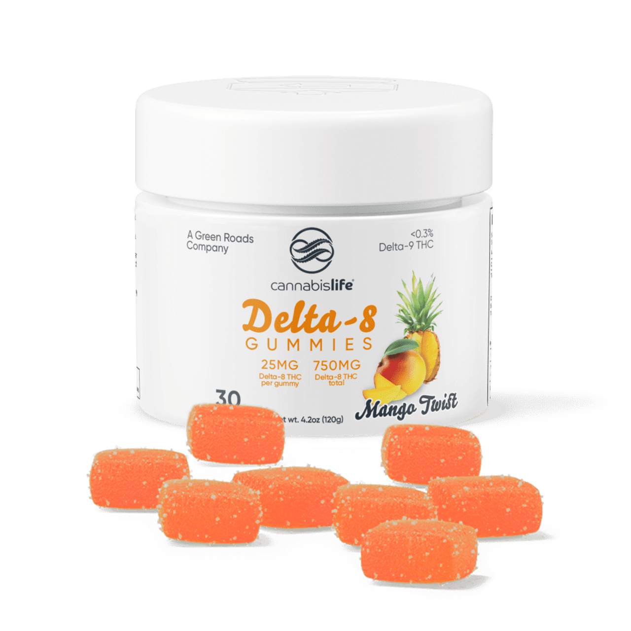 Cannabis Life Mango Twist Delta-8 Gummies - (30ct) 750mg Best Sales Price - Gummies
