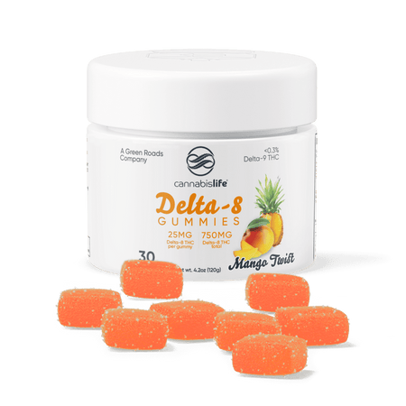 Cannabis Life Mango Twist Delta-8 Gummies - (30ct) 750mg Best Sales Price - Gummies