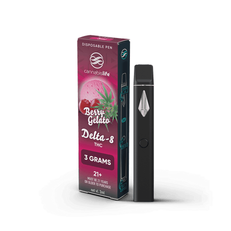 Cannabis Life Berry Gelato Delta-8 Disposable Vape Pen - (3ml) Best Sales Price - Vape Pens
