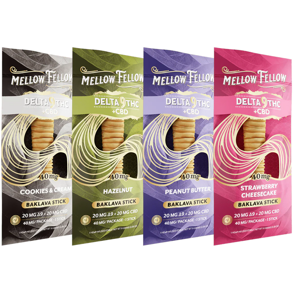 Mellow Fellow Delta 9 THC + CBD Baklava Sticks 4 Pack