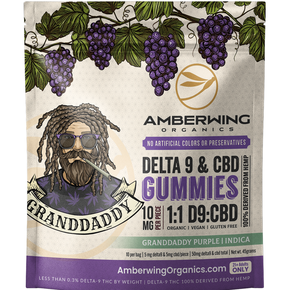 5mg Delta 9 | 5mg CBD | 1:1 | Granddaddy Purple Strain | Indica | 10 Pack