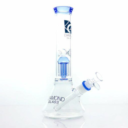 Diamond Glass Clear Mansion Tree Perc Beaker Bong Best Sales Price - Bongs