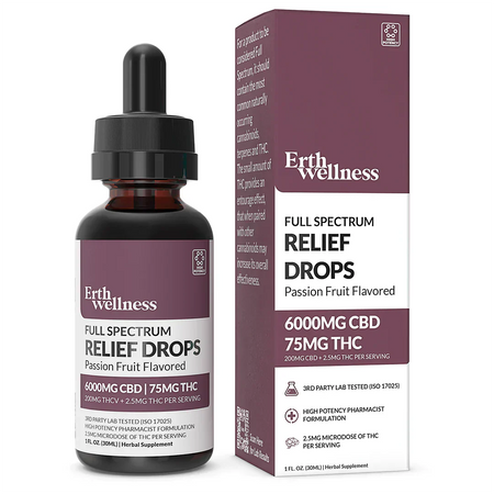 Erth Wellness | CBD + THC Drops 1500mg - 6000mg Best Sales Price - Tincture Oil