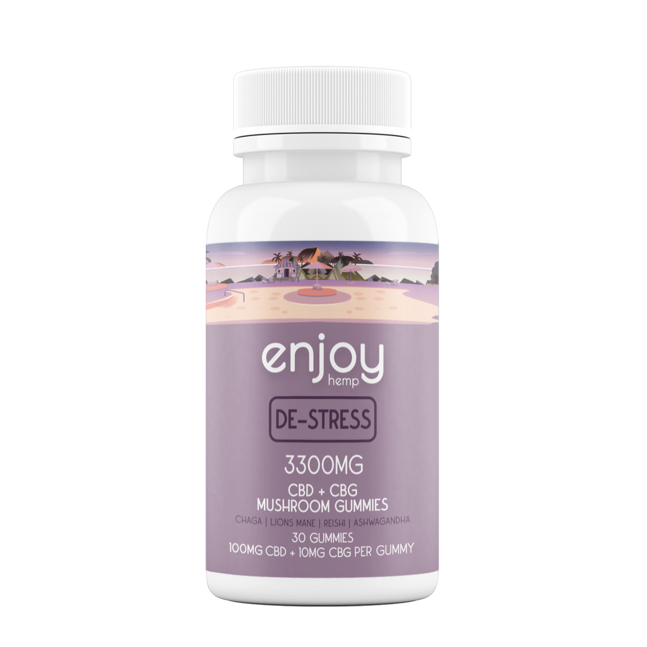 Enjoy Hemp CBD+Mushroom Gummies For De-Stress - Full Spectrum CBD + CBG + Mushrooms + Ashwagandha Best Sales Price - Gummies