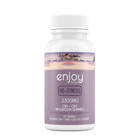 Enjoy Hemp CBD+Mushroom Gummies For De-Stress - Full Spectrum CBD + CBG + Mushrooms + Ashwagandha Best Sales Price - Gummies