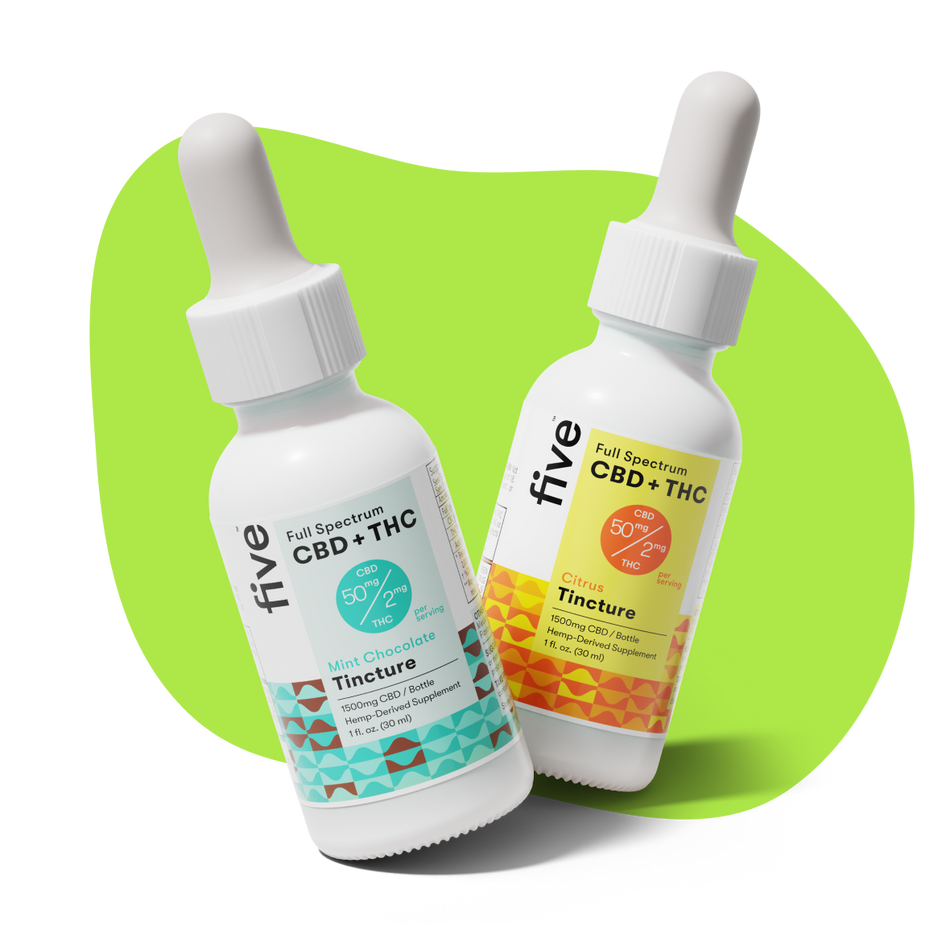 Five CBD tincture flight