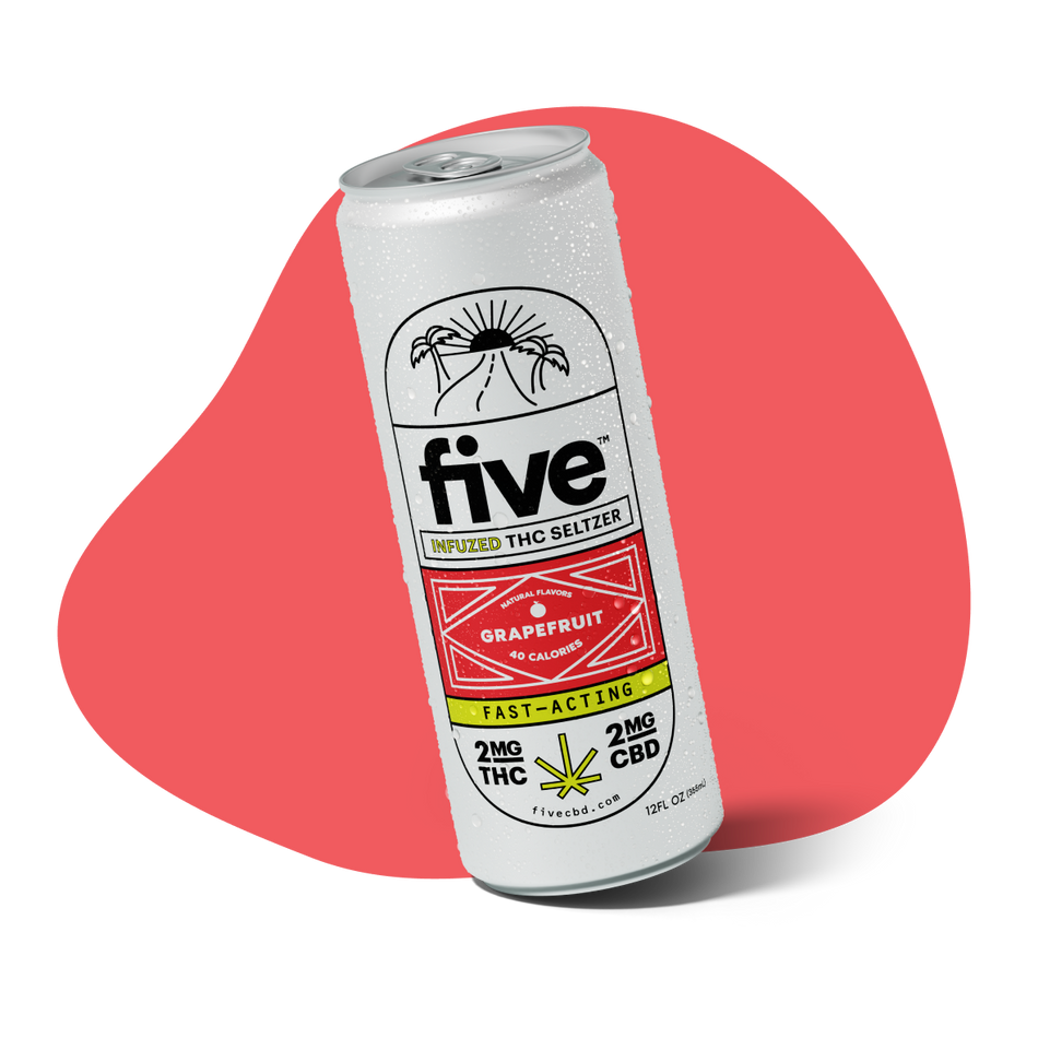Five CBD infuzed thc grapefruit seltzers