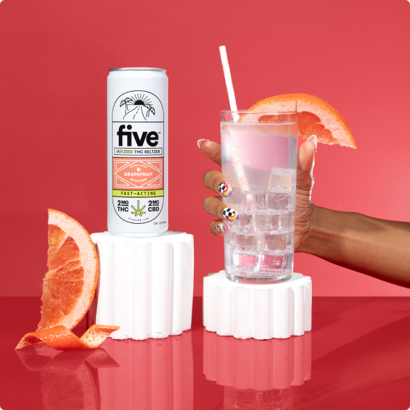 Five CBD infuzed thc grapefruit seltzers