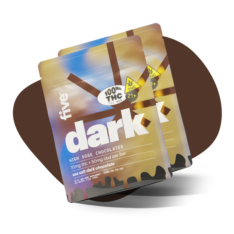 Five CBD high dose sea salt thc dark chocolates