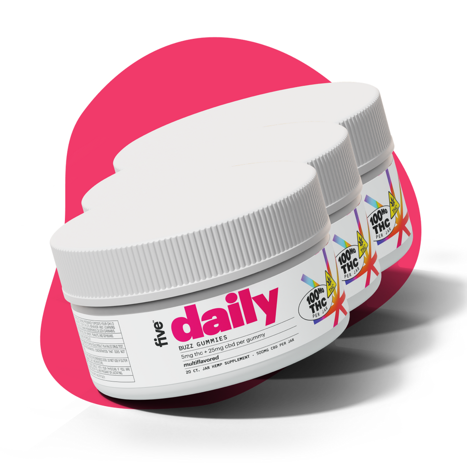 Five CBD Full Spectrum CBD + THC Gummies (60 Count)