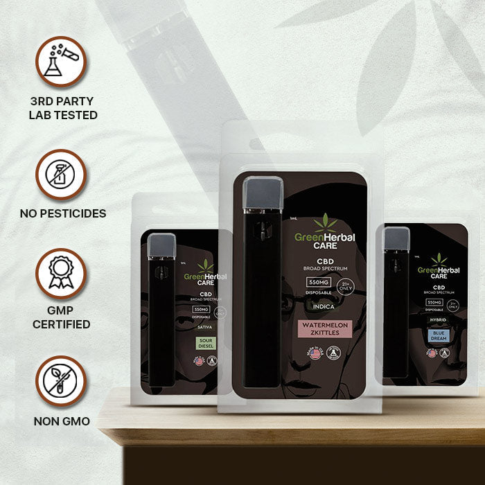 Green Herbal Care GHC CBD Broad Spectrum Disposable Vape Best Sales Price - Vape Pens