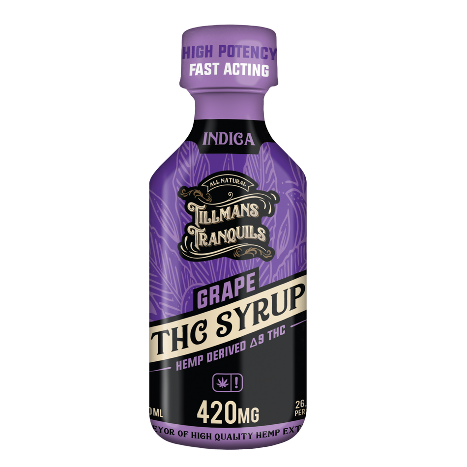 Tillmans Tranquils Grape Delta 9 THC Syrup – 420mg Best Sales Price - Edibles
