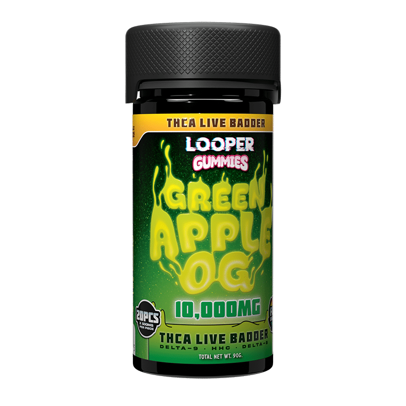 Looper Vape THC-A Live Badder Gummies: Green Apple OG