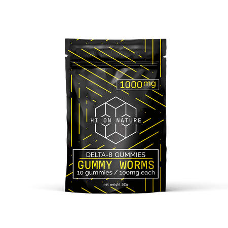 Hi On Nature 1000mg DELTA 8 GUMMIES - GUMMY WORMS Best Sales Price - Gummies