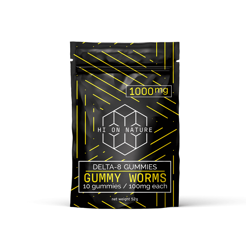 Hi On Nature 1000mg DELTA 8 GUMMIES - GUMMY WORMS Best Sales Price - Gummies