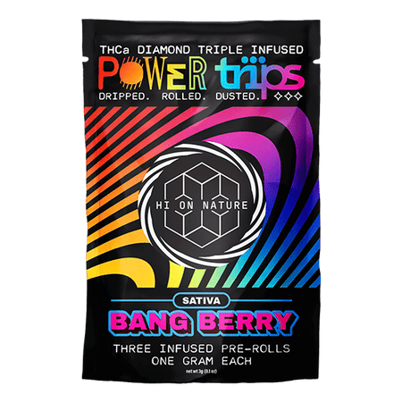Hi On Nature 1g THCA DIAMOND TRIPLE INFUSED PREROLLS 3ct - POWER TRIPS - BANG BERRY Best Sales Price - Vape Pens