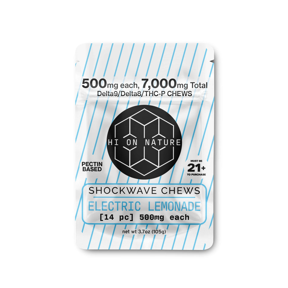 Hi On Nature 7000mg D9/D8/P Shockwave Chews - Pectin Based Infused Hemp Extract Edibles