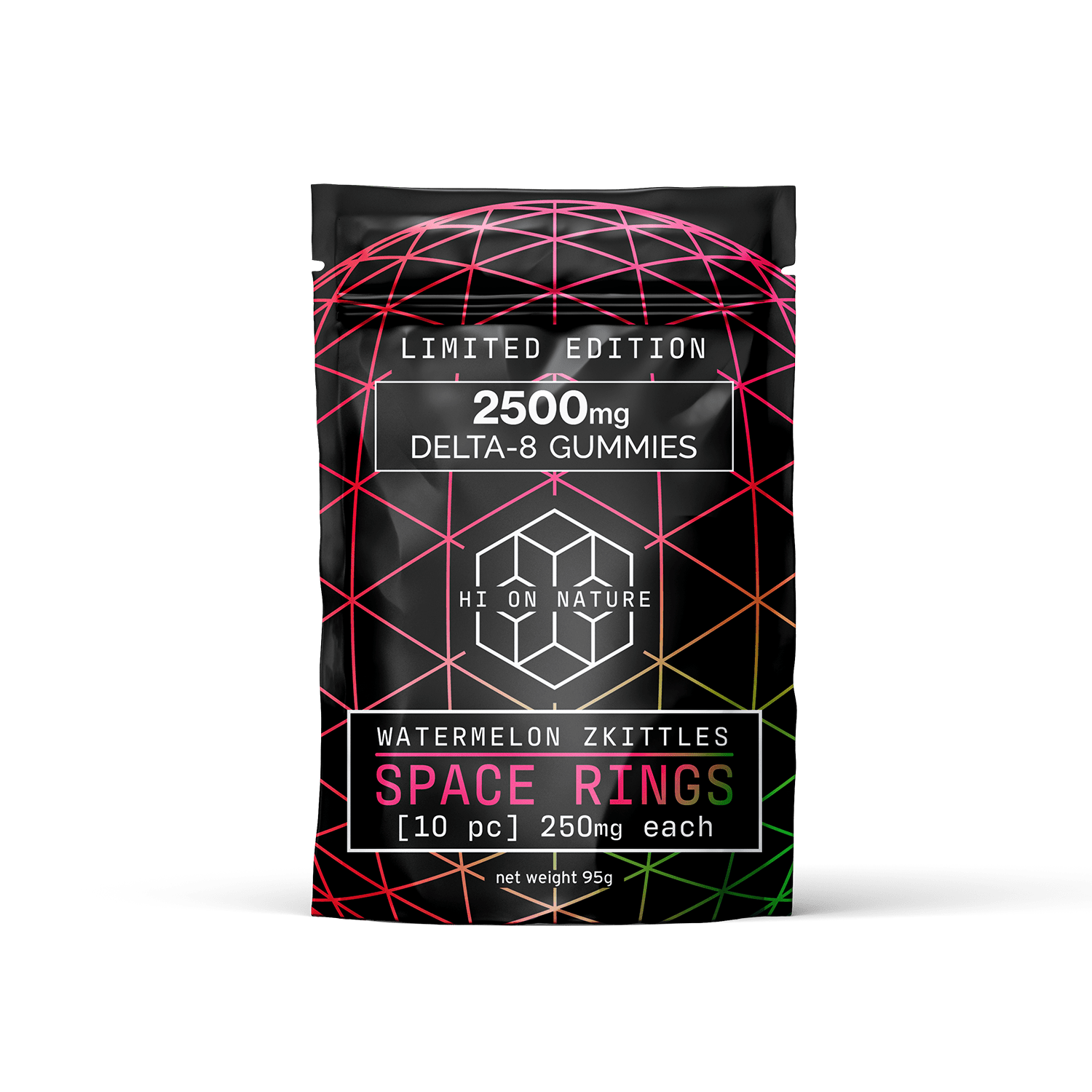 Hi On Nature 2500mg DELTA 8 SPACE RINGS - WATERMELON ZKITTLES Best Sales Price - Gummies