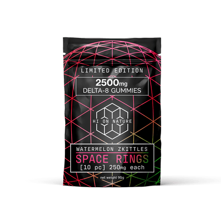 Hi On Nature 2500mg DELTA 8 SPACE RINGS - WATERMELON ZKITTLES Best Sales Price - Gummies