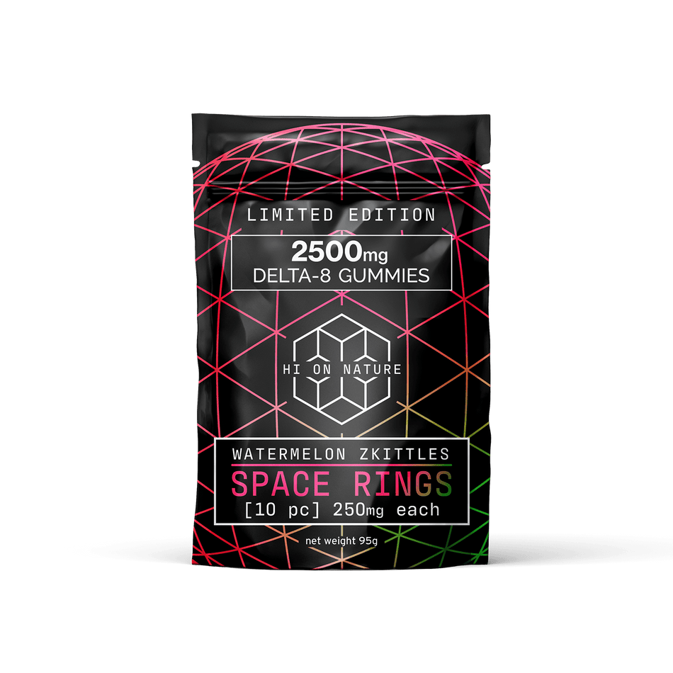 Hi On Nature 2500mg DELTA 8 SPACE RINGS - WATERMELON ZKITTLES Best Sales Price - Gummies
