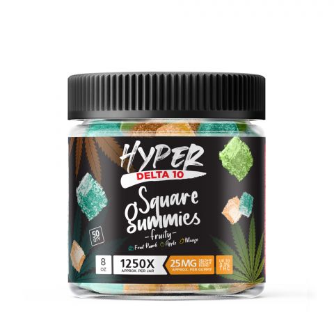 Hyper Delta-10 Square Gummies - Fruity - 1250X Best Sales Price - Gummies