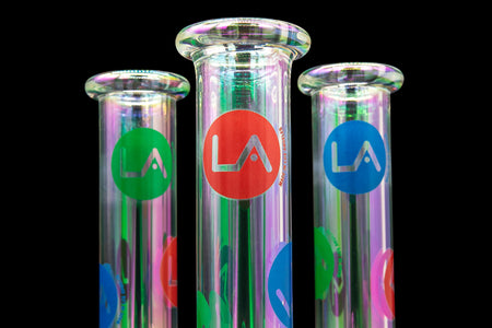 LA Pipes Limited Edition 8" Iridescent Disco Beaker Set Best Sales Price - Smoking Pipes